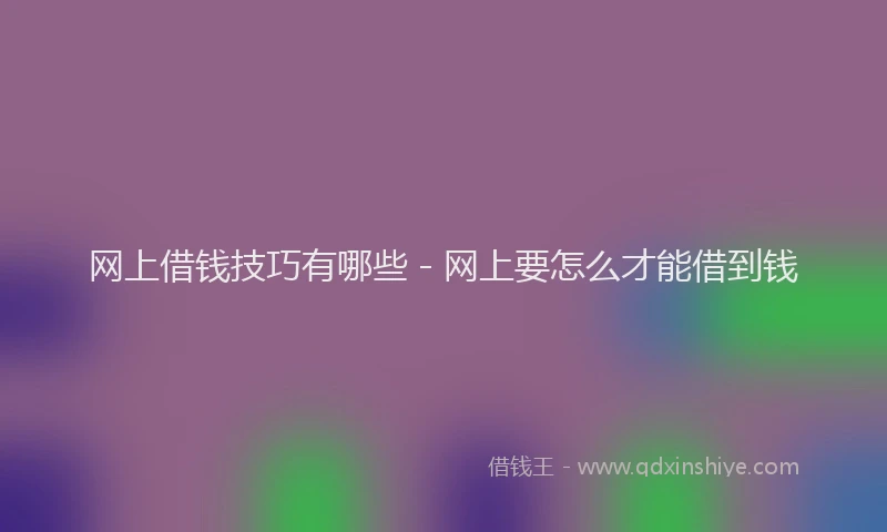 网上借钱技巧有哪些 - 网上要怎么才能借到钱
