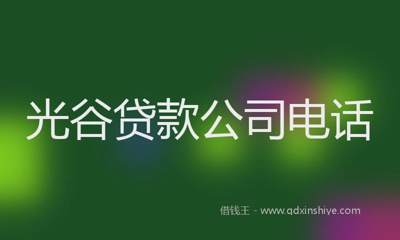 光谷贷款公司电话