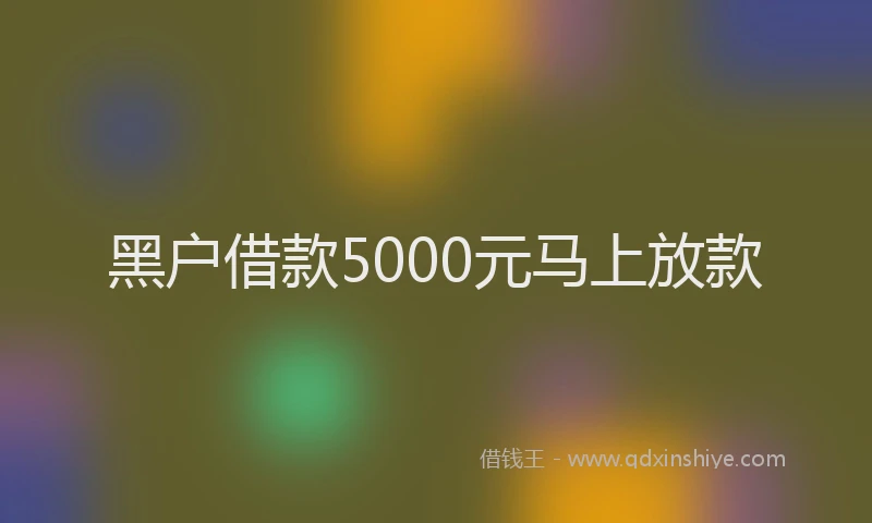 黑户借款5000元马上放款