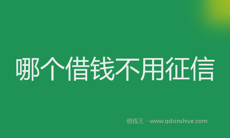 哪个借钱不用征信