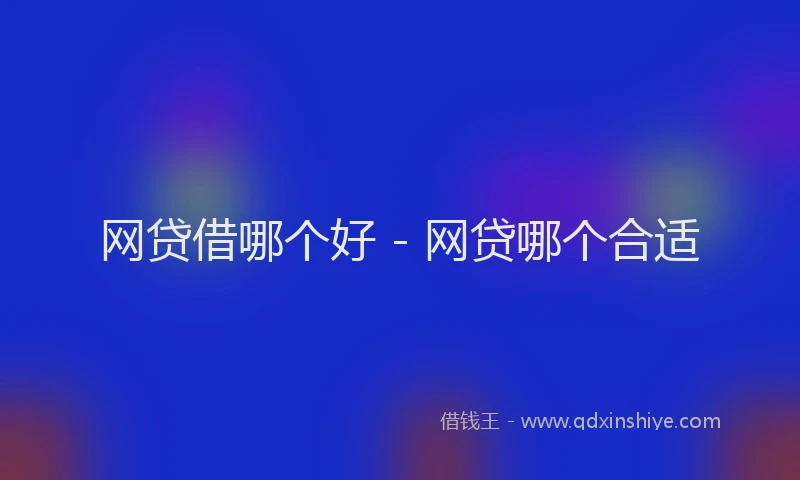 网贷借哪个好 - 网贷哪个合适