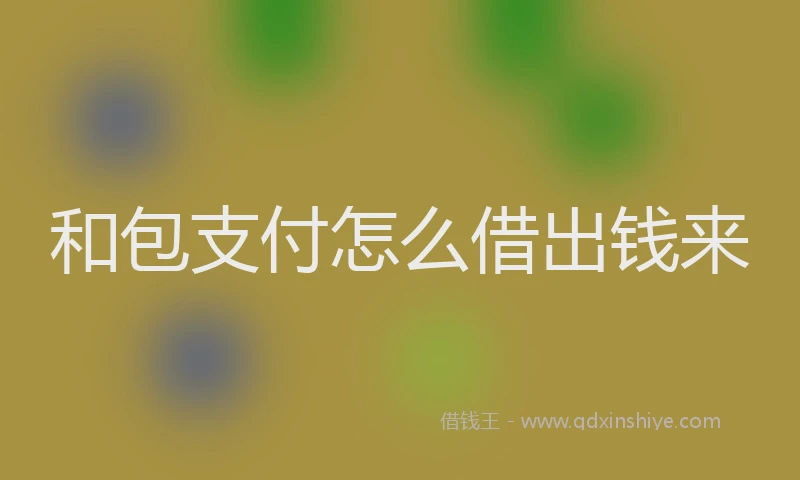 和包支付怎么借出钱来
