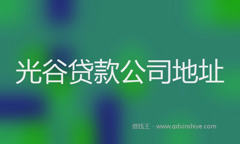光谷贷款公司地址