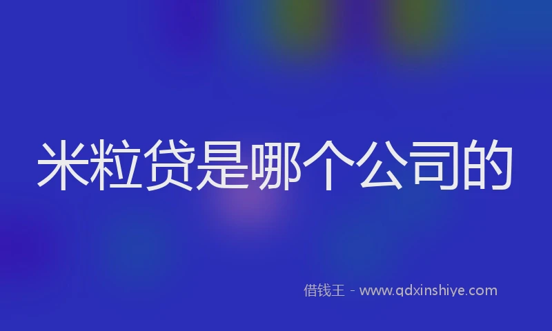 米粒贷是哪个公司的