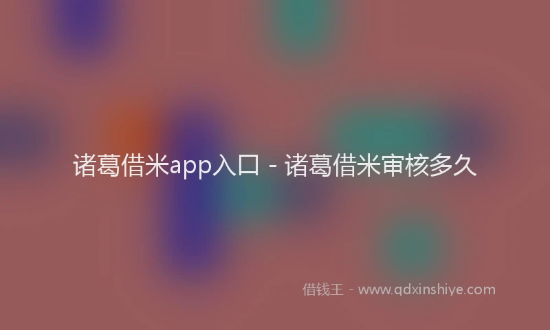 诸葛借米app入口 - 诸葛借米审核多久