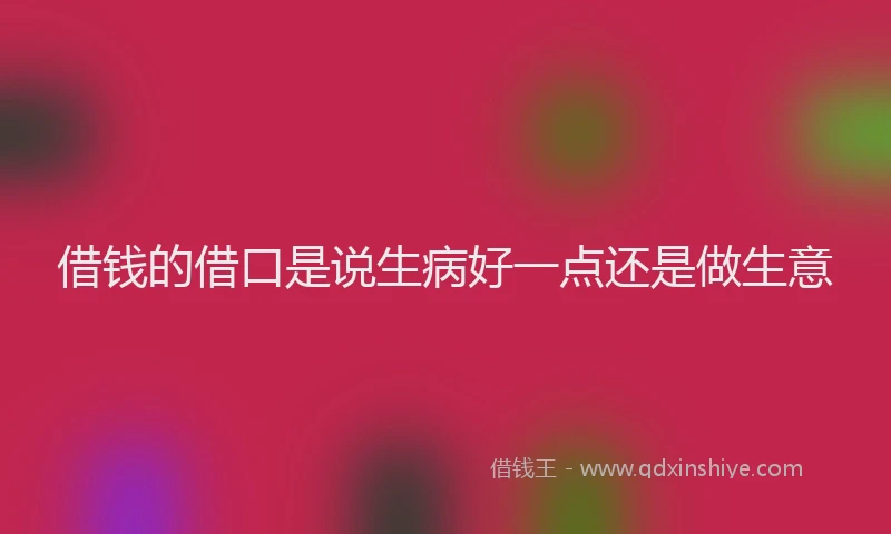 借钱的借口是说生病好一点还是做生意