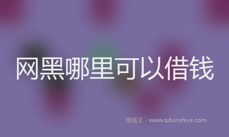 网黑哪里可以借钱