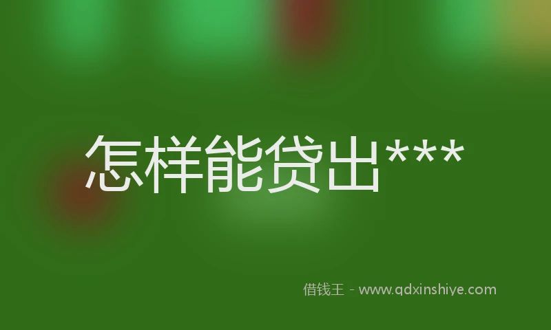 怎样能贷出***