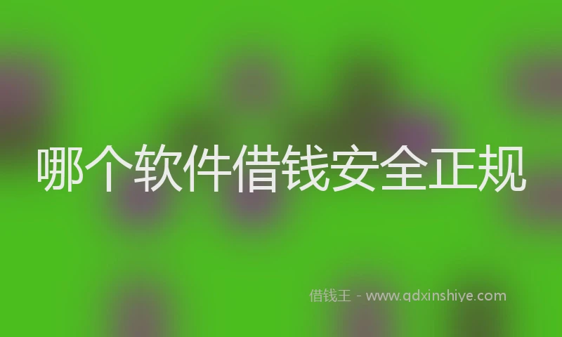 哪个软件借钱安全正规