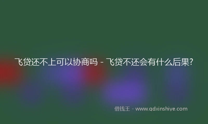 飞贷还不上可以协商吗 - 飞贷不还会有什么后果?