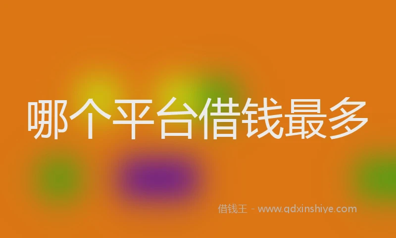 哪个平台借钱最多