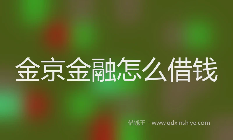 金京金融怎么借钱