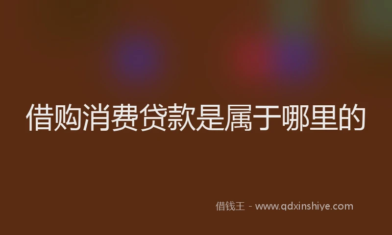 借购消费贷款是属于哪里的