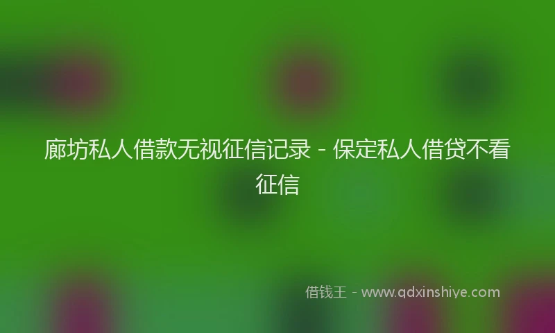 廊坊私人借款无视征信记录 - 保定私人借贷不看征信