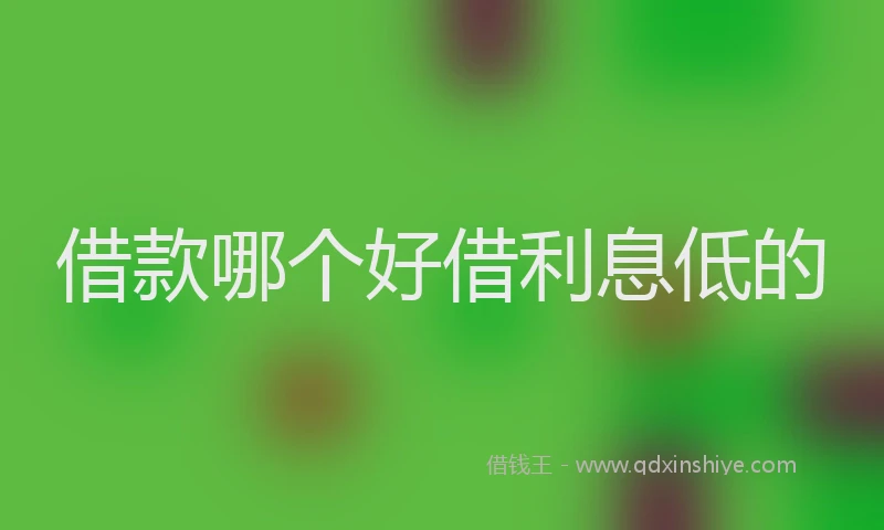 借款哪个好借利息低的