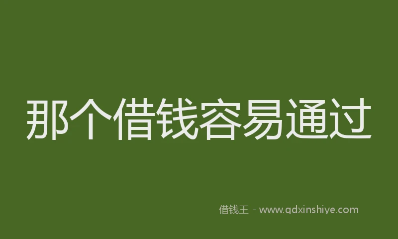 那个借钱容易通过