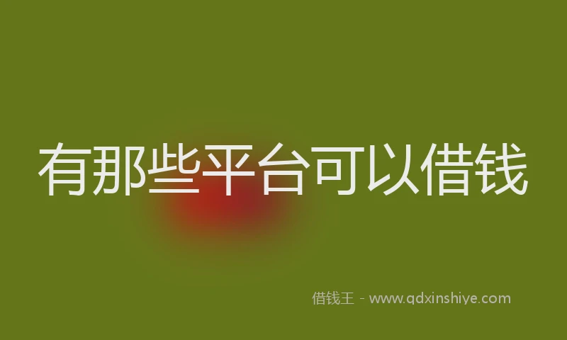 有那些平台可以借钱