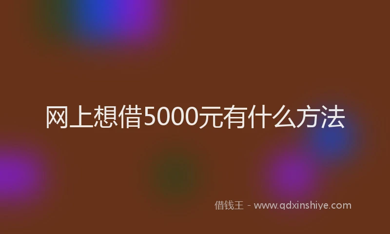网上想借5000元有什么方法