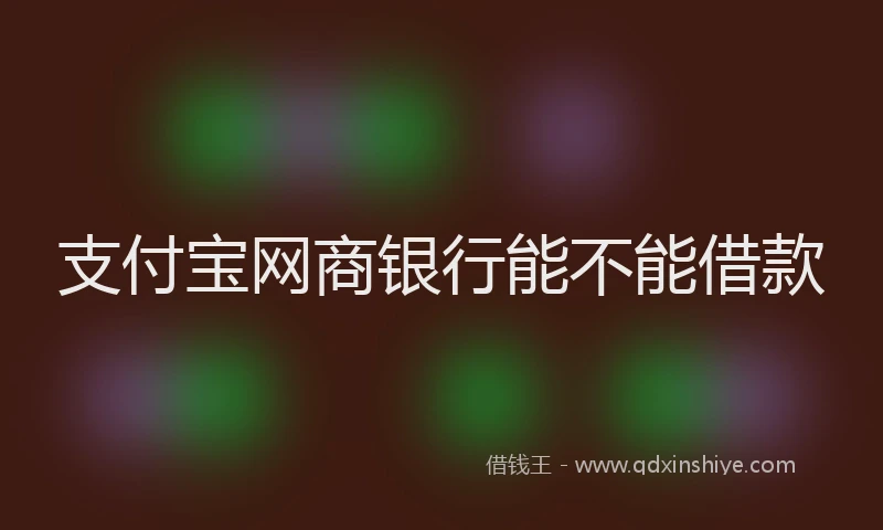 支付宝网商银行能不能借款