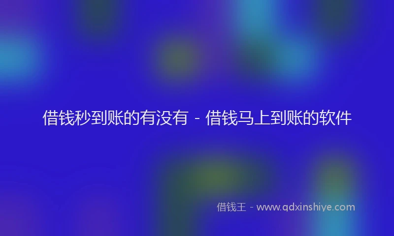 借钱秒到账的有没有 - 借钱马上到账的软件