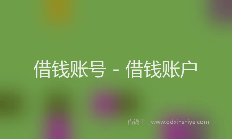 借钱账号 - 借钱账户