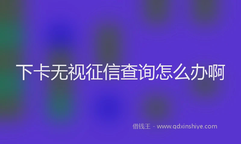 下卡无视征信查询怎么办啊