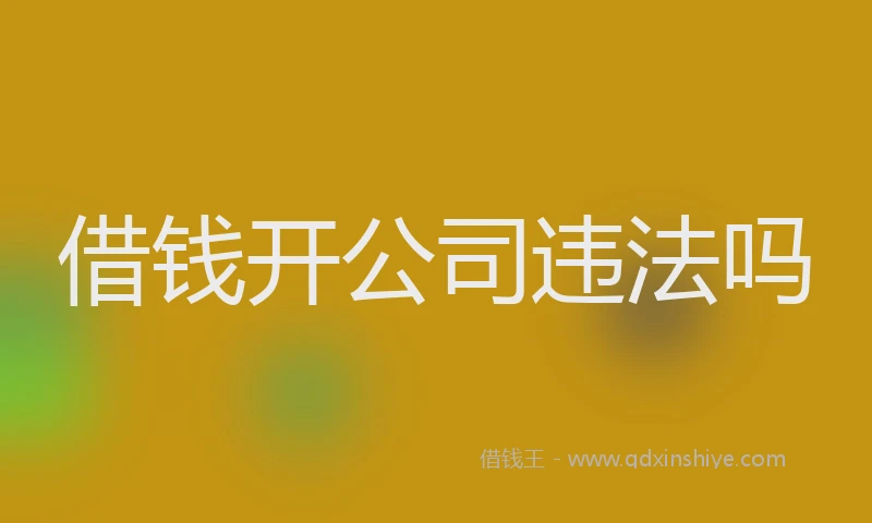 借钱开公司违法吗