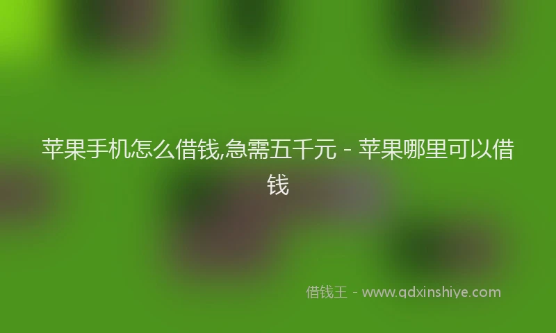 苹果手机怎么借钱,急需五千元 - 苹果哪里可以借钱