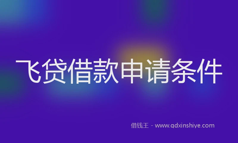 飞贷借款申请条件
