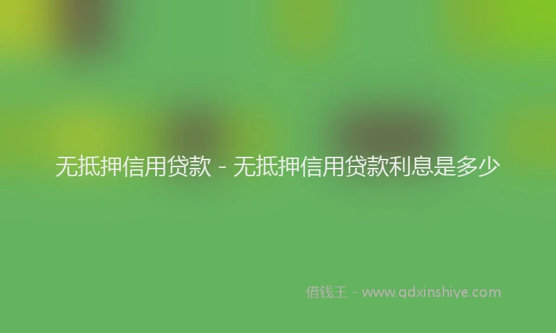 无抵押信用贷款 - 无抵押信用贷款利息是多少