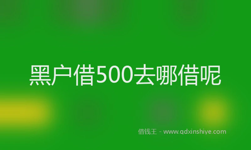 黑户借500去哪借呢