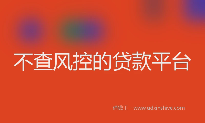 不查风控的贷款平台