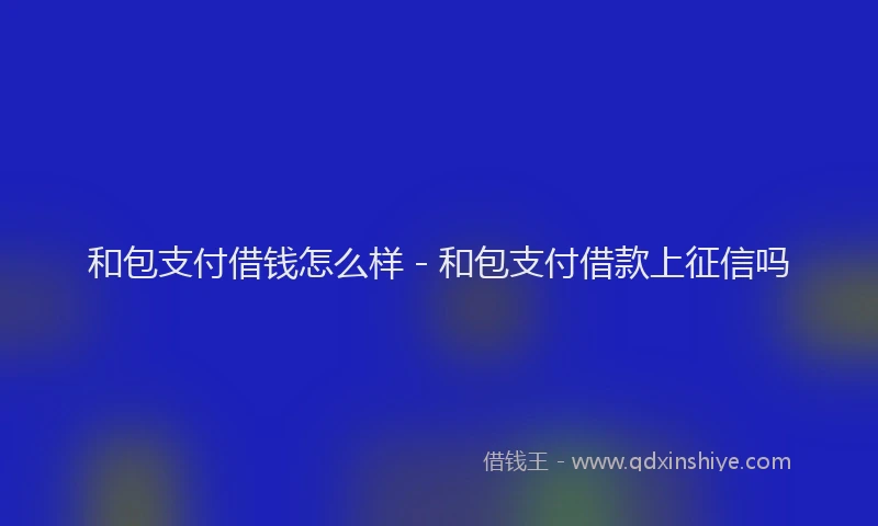 和包支付借钱怎么样 - 和包支付借款上征信吗