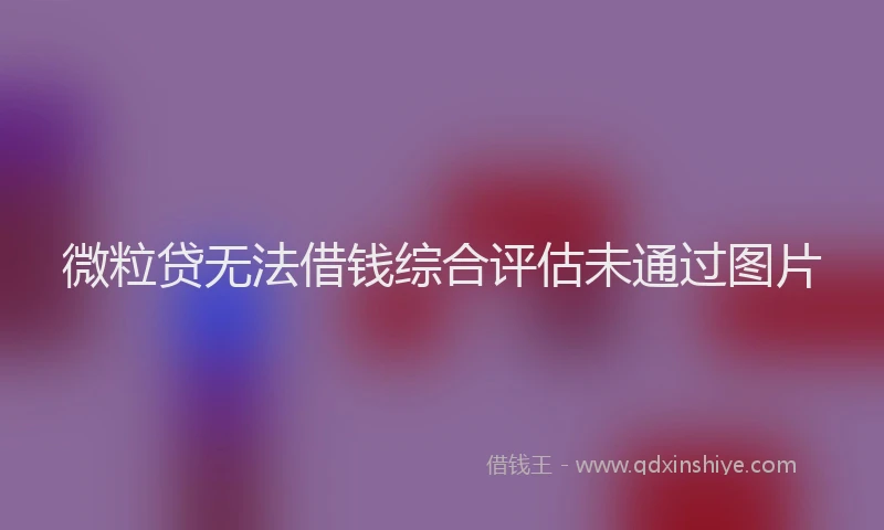 微粒贷无法借钱综合评估未通过图片