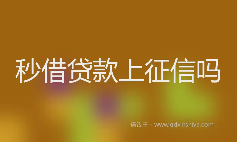 秒借贷款上征信吗