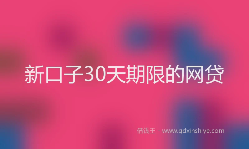 新口子30天期限的网贷