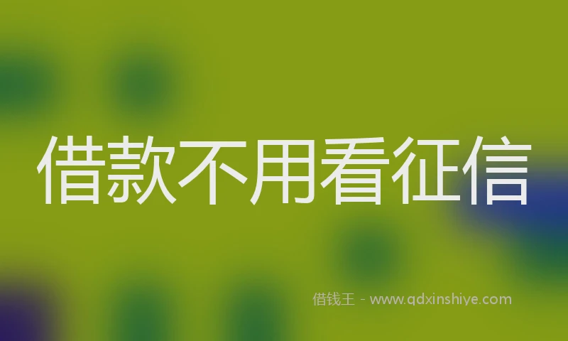 借款不用看征信