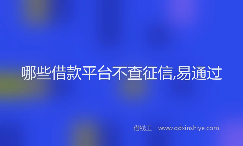 哪些借款平台不查征信,易通过