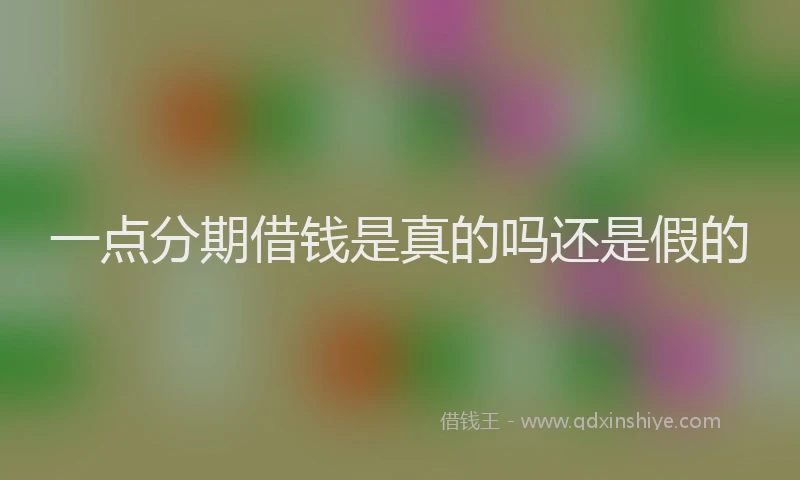 一点分期借钱是真的吗还是假的