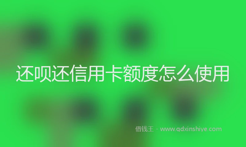 还呗还信用卡额度怎么使用
