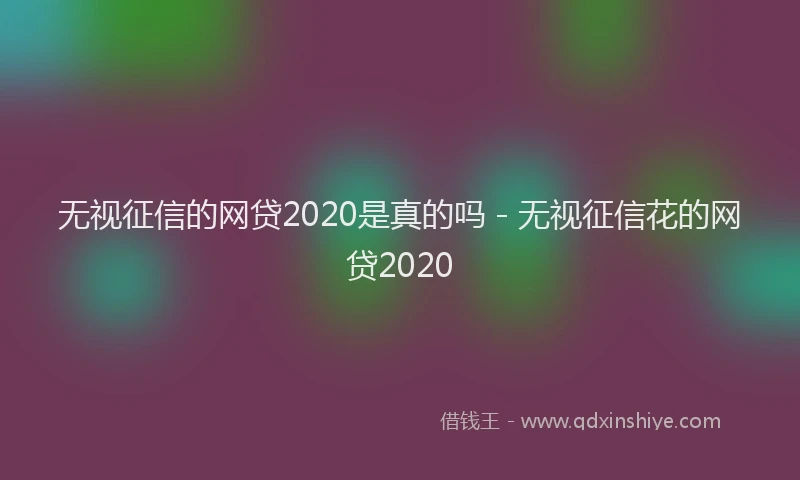 无视征信的网贷2020是真的吗 - 无视征信花的网贷2020