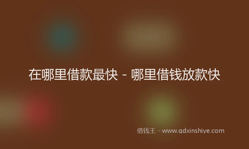 在哪里借款最快 - 哪里借钱放款快