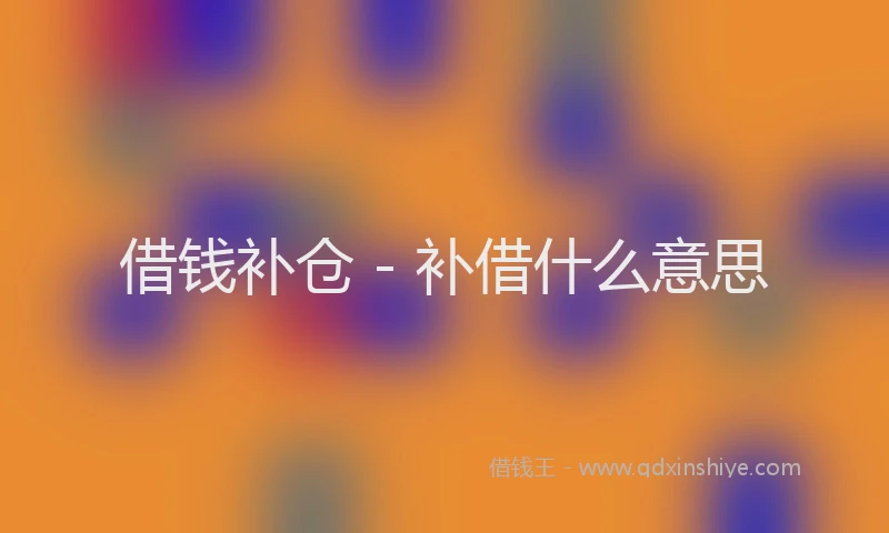 借钱补仓 - 补借什么意思