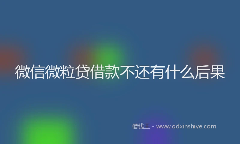 微信微粒贷借款不还有什么后果
