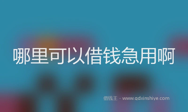 哪里可以借钱急用啊