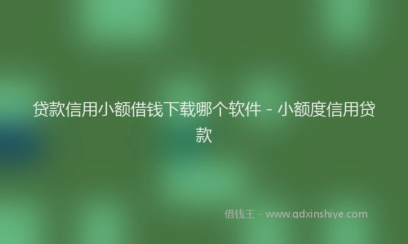 贷款信用小额借钱下载哪个软件 - 小额度信用贷款