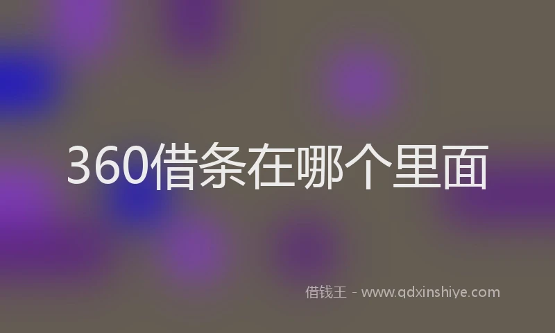 360借条在哪个里面
