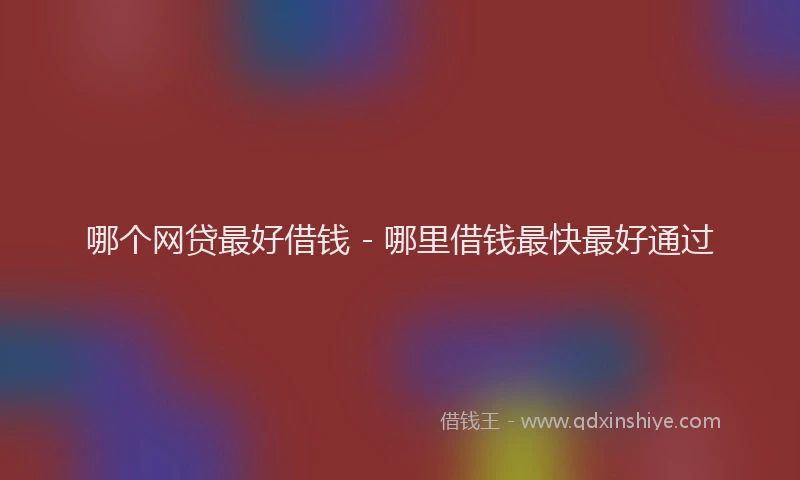 哪个网贷最好借钱 - 哪里借钱最快最好通过