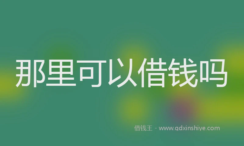 那里可以借钱吗