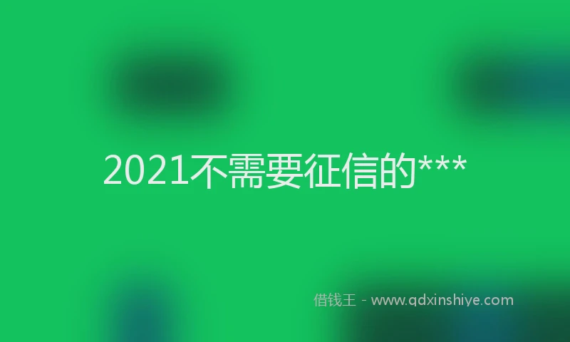 2021不需要征信的***